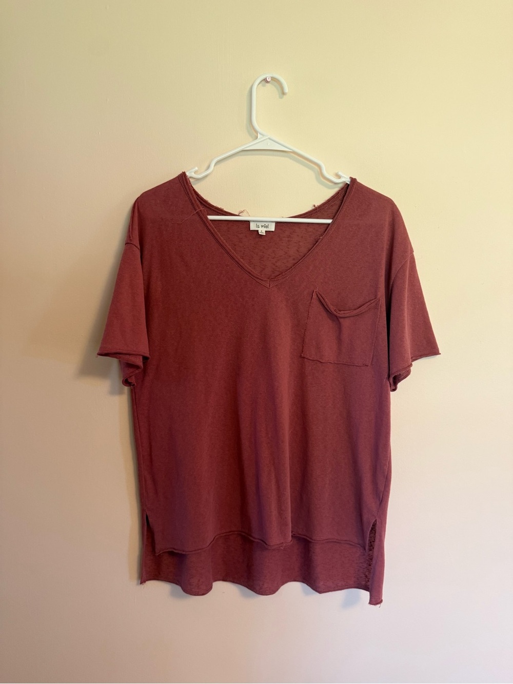 LA MIEL V-Neck Tee - Mauve Rose